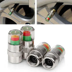 4/2pcs Car Tire Pressure Guage Valve Cap Sensor Indicator Alert Monitoring Tool Motorcycle Tyre Cap Indicator Air Pressure Gauge