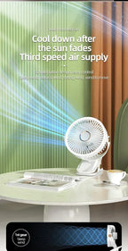 Clip-on Fan Quiet Rechargeable Desktop Portable Air Circulator Wireless Fan With LED Light For Camping Amagi