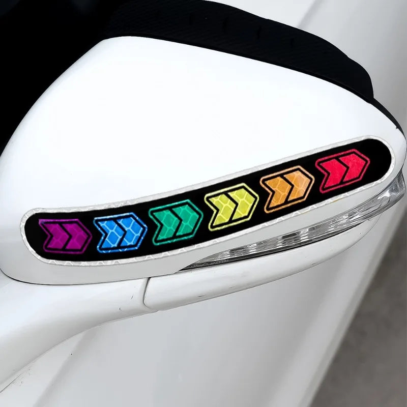 2PCS Car Reflective Sticker Mirror Safety Warning Tape Sticker Mark Styling Reflective Mirror Stickers for Auto Decor DIY Tape