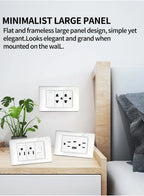 118 Series Glass Panel Wall Switch Socket, US Mexico Standard, USB and Type-C Charging Ports, 1/2/3/4 Gang Options