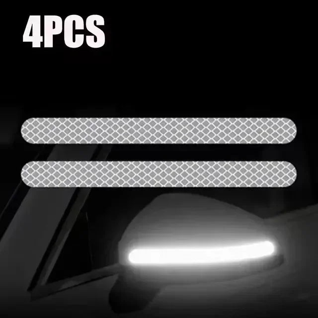6/2pcs Car Reflective Safety Strip Stickers Car Rearview Mirror Reflective Sticker Reflective Warning Safety Tape Accessories