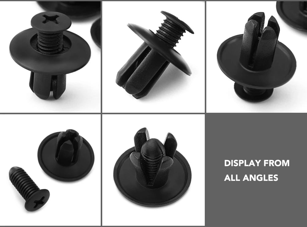 8mm Hole Door Rivet Plastic Clip 100/50 Fasteners Black Cars Lined Cover Barbs Rivet Auto Fasteners Retainer Push Pin Clips Tool