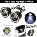 Hot 1Pcs 2.5'' 15W Car White COB LED Projector Angel Eyes Blue Ring DRL Fog Light Lamp