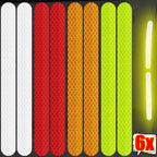 6/2pcs Car Reflective Safety Strip Stickers Car Rearview Mirror Reflective Sticker Reflective Warning Safety Tape Accessories