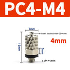 Mini Pneumatic Pipe Connector PC PL Screw Through Quick Fitting Fast Twist Joint ,Male Thread M3 M4 M5 M6 - Tube OD 3mm 4mm 6mm
