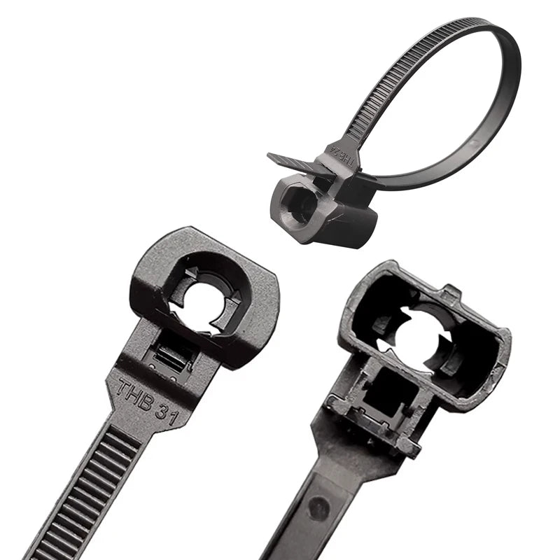 Car nylon cable tie stud thread installation 5*170 hole diameter M5M6 self-locking auto repair 4s store black cable tie