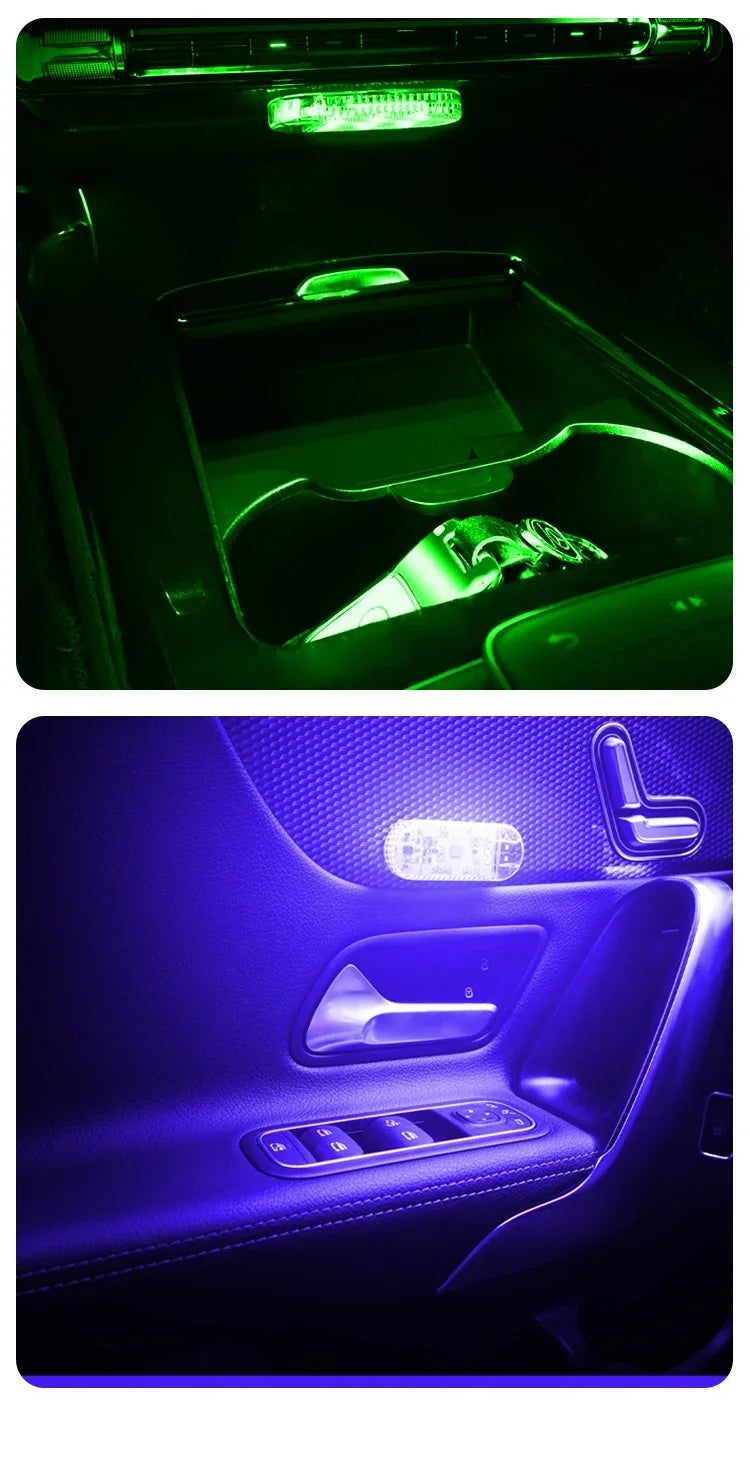 Car Interior Dome Light Finger Touch Sensor Mini LED Reading Lamp Roof Magnets USB Charging Atmosphere Dome Lamp Senser Tools Ne