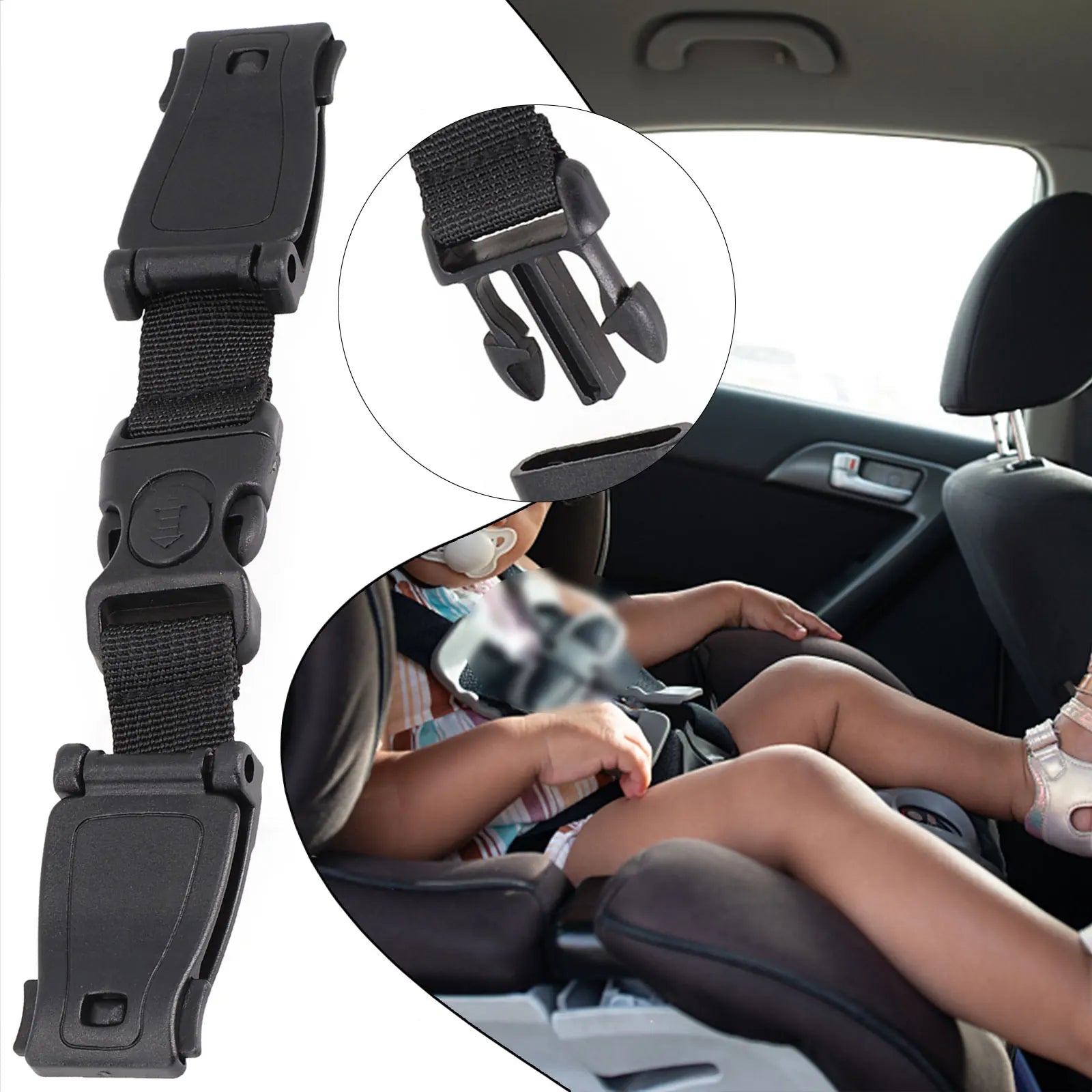 Car Baby  Strap Pants  Fixing Clip  Buckle Safety Seats Strap Belt Child Harness Chest Clip Safe Buckle Webbing Seat Accessories