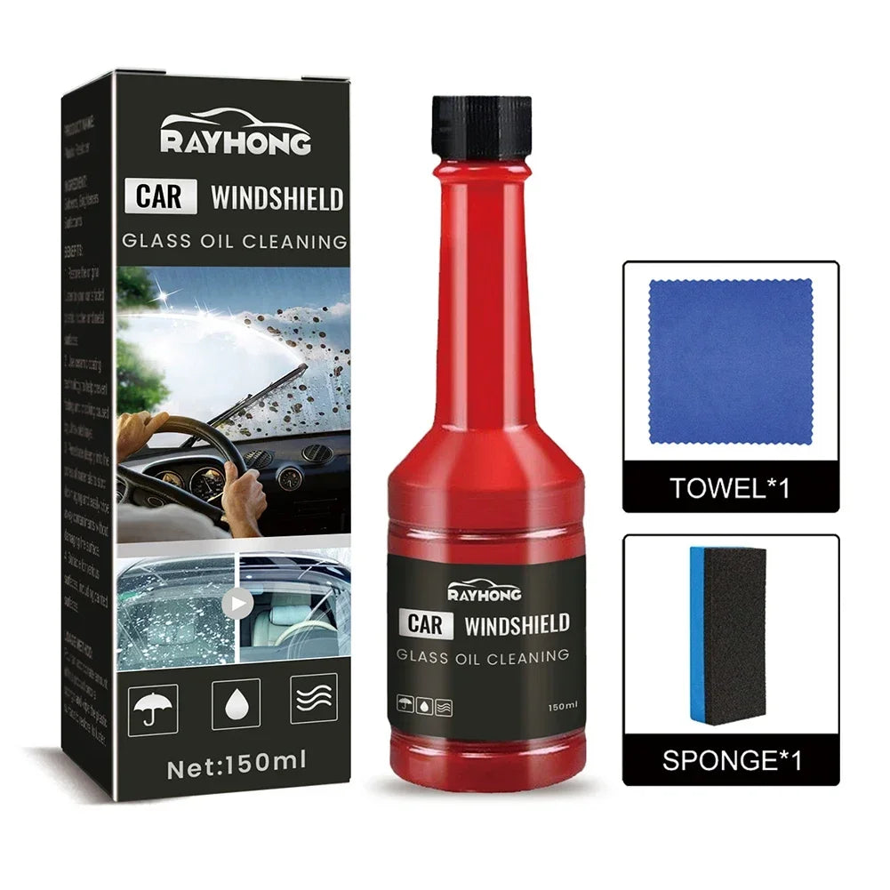 150ml Car Glass Oil Film Remover - Windshield Cleaner, Stain & Rain Scratch-Free Wiper Fluid Amagi