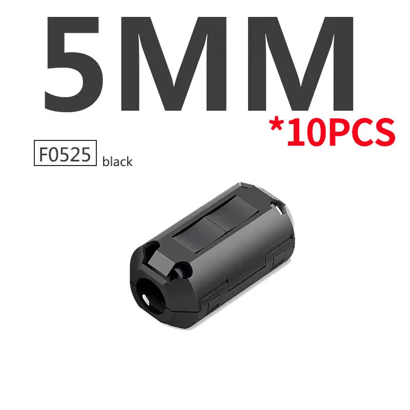 10PCS Snap Magnetic Ring Ferrite Filter For Cable Shield Removable EMC Inner Diameter 3.5MM 5/7/9/11/13/15MM Degaussing Filter