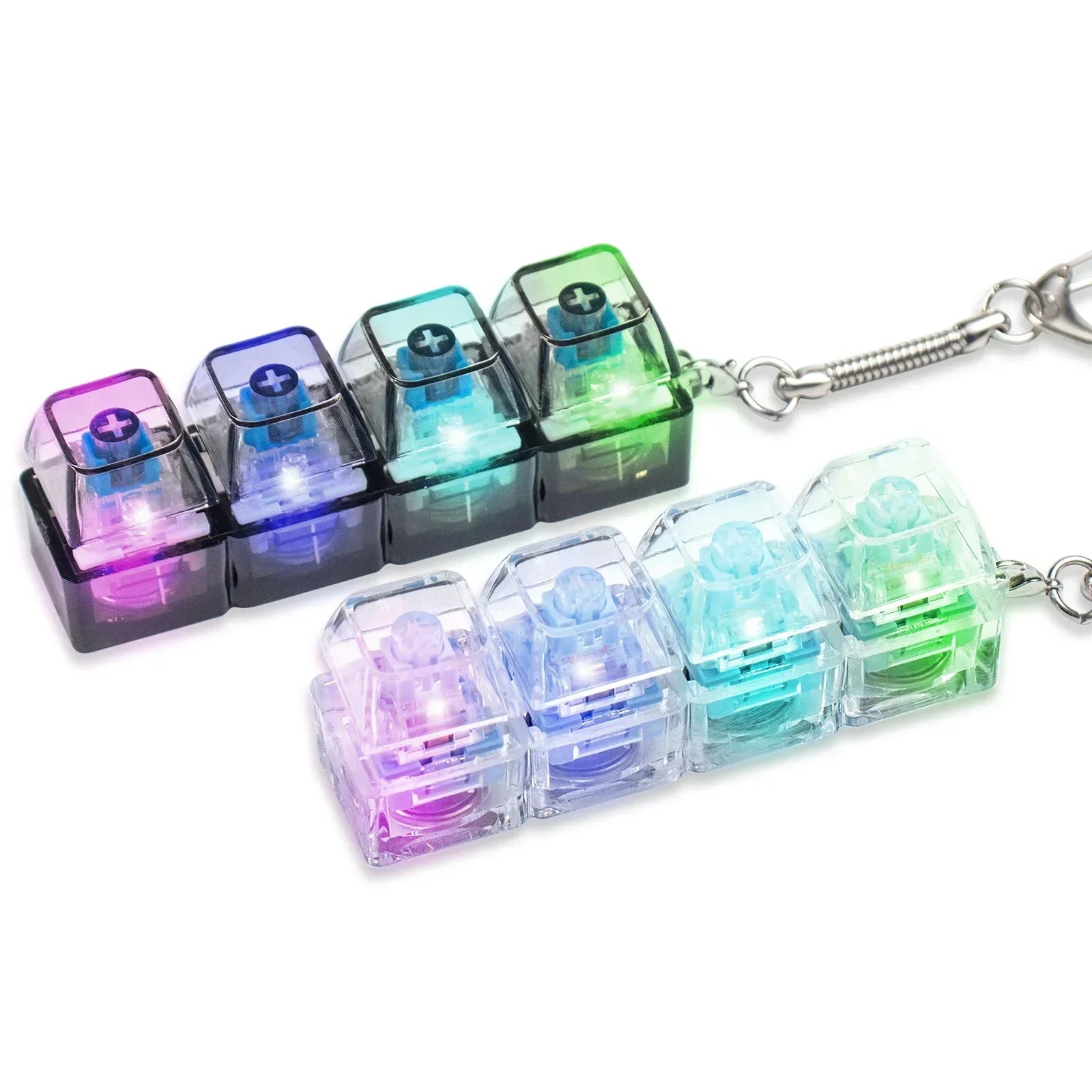 Keyboard Keychain Light Up Keyboard Keychain Stress Relief Clickable 4LEDs Button Toy for People with Anxiety Desk Decor Amagi