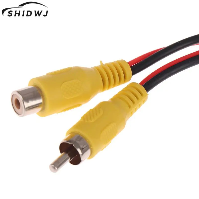 RCA Male Female Car Reverse Rear View Parking Camera Video Extension Cable Cord with Trigger Wire 5 10 15 20 Meters