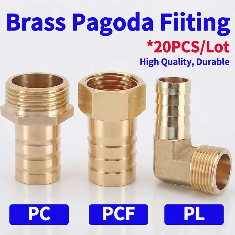 Brass Hose Barb to BSP Thread Connector, 1/4 3/8 1/2 Inch Male or Female Pipe Fitting Reducer for Air Water Fuel Line