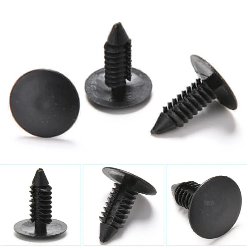 Hot sale 100pcs Car Vehical Plastic Rivet Clip Fastener Balck Color 6mm Dia Door Trim Panel Black  For Car Vehical