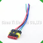 4-Pin Wire Harness female Automotive waterproof connector Black steam harness