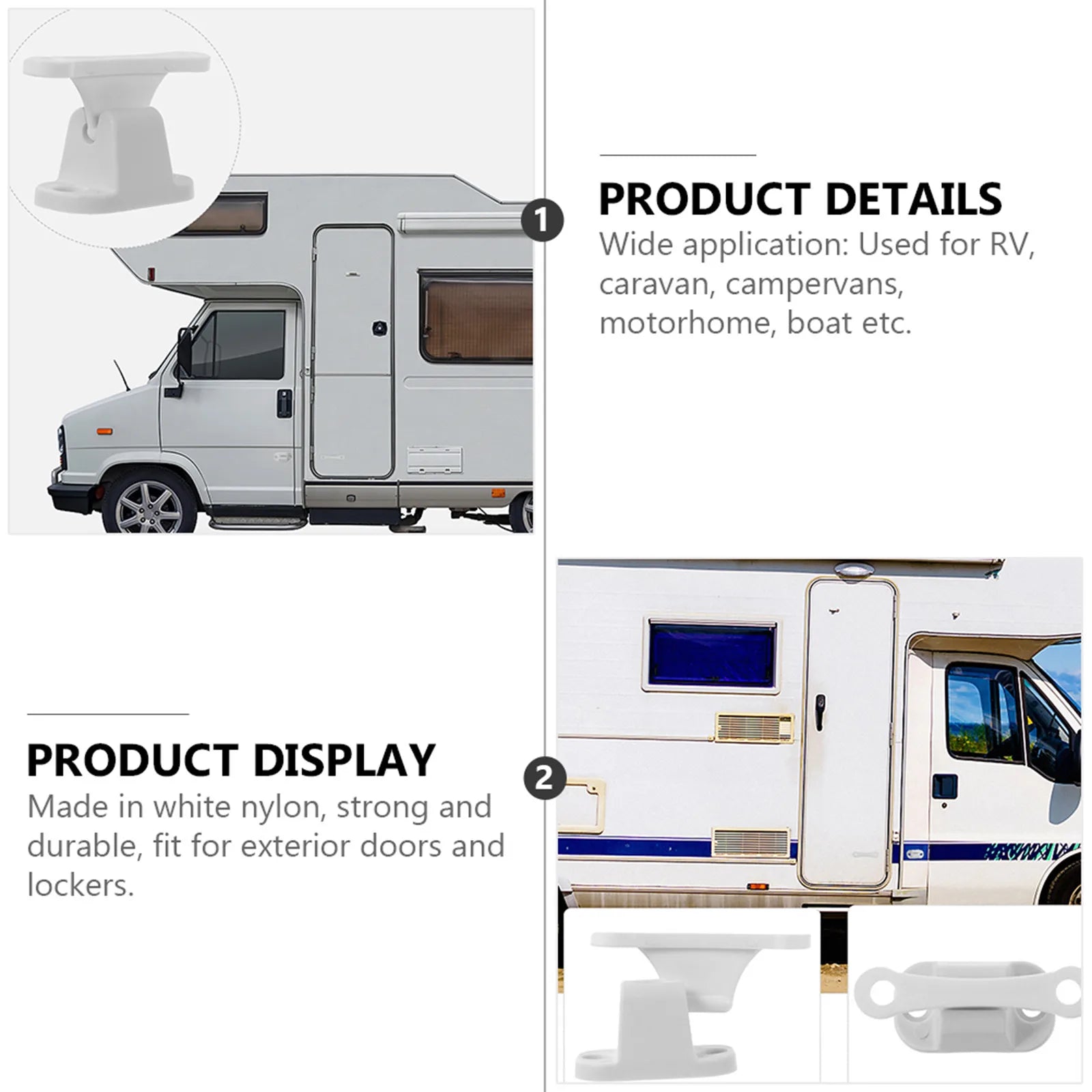 1 Pc Caravan Or Motorhome White Plastic Main Door Catch Retainer Holder CDR7 Car Door Retainer Kit T Shape Door Stop Latch