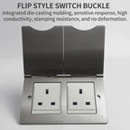 Fireproof 13A Wall Outlet 8mm Stainless Steel UK/EU/US/FR Universal Power Socket Single/Double Gang DIY