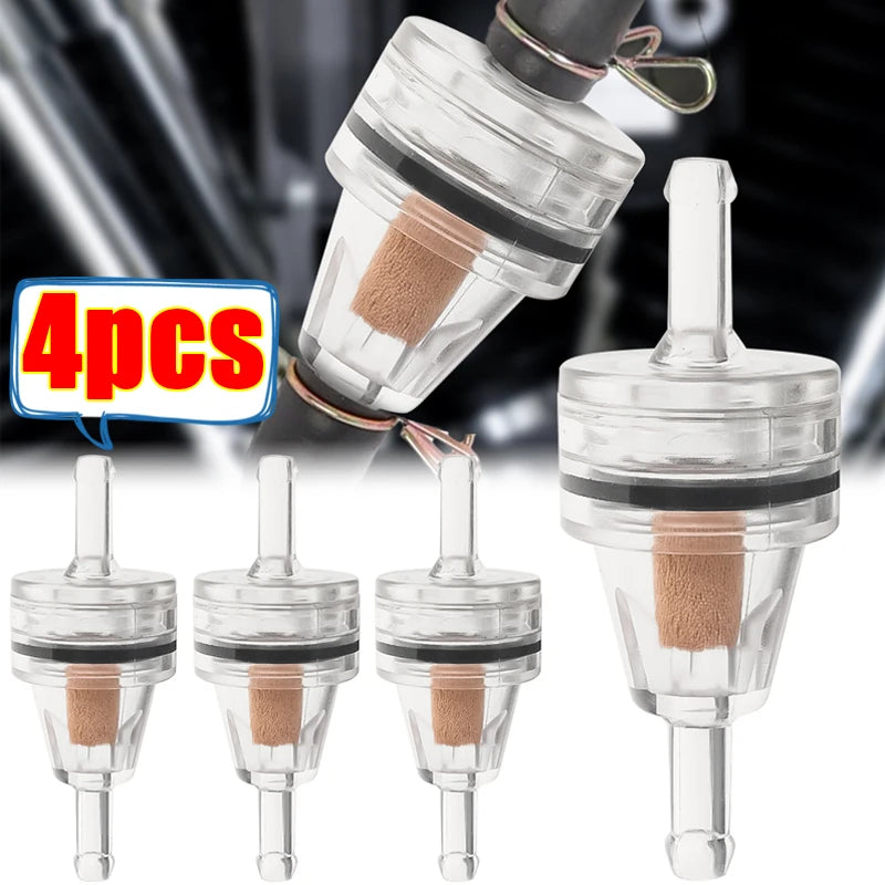 1/4pcs Motorcycle Fuel Filter Universal Gas Inline Fuel Filter Engine Inline Gasoline Filters Scooter Filter Tool for Kawasaki