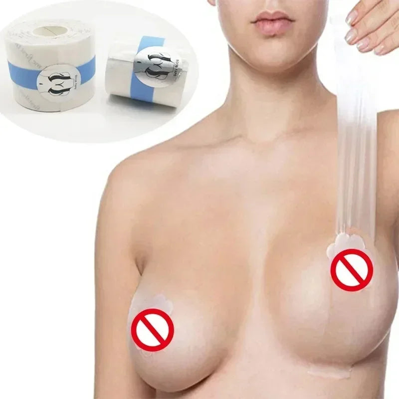5M Women Transparent Bra Boob Sticker Breast Lifting Tape for Nipple Body Booby Tape Chest Breast Adhesive Push Up Sticky Amagi