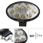 Car LED Work Lamp Fog Light 5inch 24W Oval LED Work Lamp Fog Light Truck OffRoad Tractor Flood Beam Direct Current 12V 24V