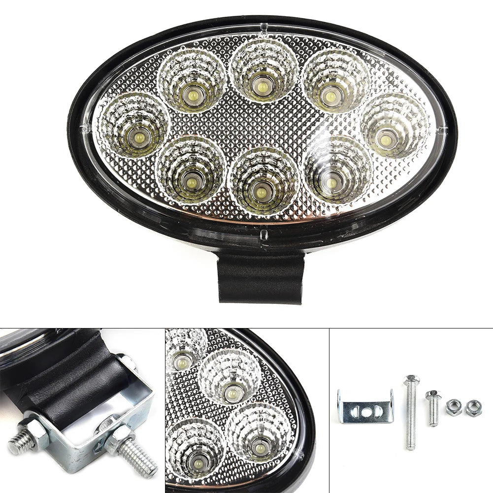 Car LED Work Lamp Fog Light 5inch 24W Oval LED Work Lamp Fog Light Truck OffRoad Tractor Flood Beam Direct Current 12V 24V