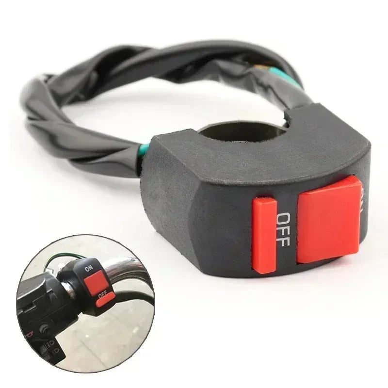 Motorcycle Modified Switch Waterproof Button with LED Light Headlight Horn Control ON OFF Buttton Handlebar Mount Accessories