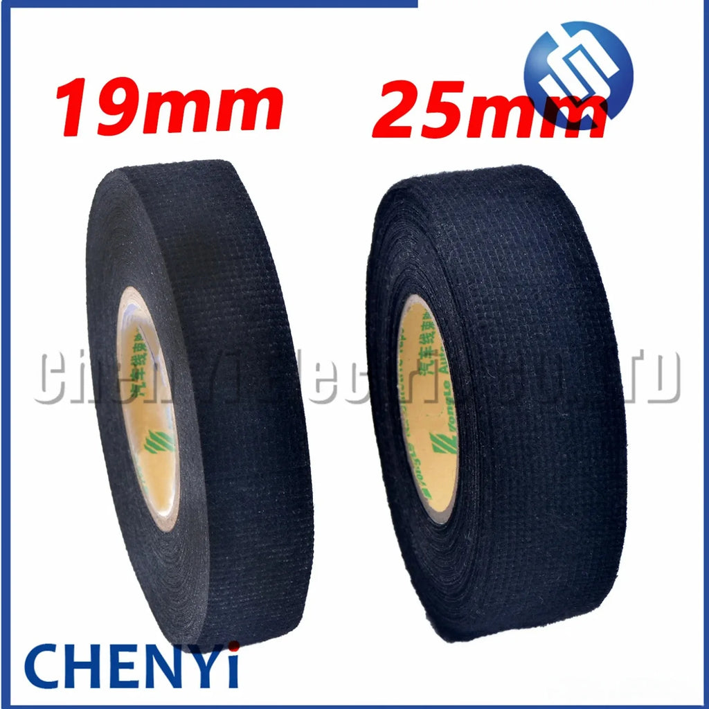 15M*25mm 15M*19mm Dustproof Heat-resistant Wiring Harness Tape Looms Wiring Harness Cloth Fabric Tapes Adhesive Cable Protection