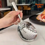 Heavy-Duty Commercial/Home Kitchen Spoons/Large Serving Spoon with Heat-Resistant Short Handle Drain Holes for Easy Cleaning