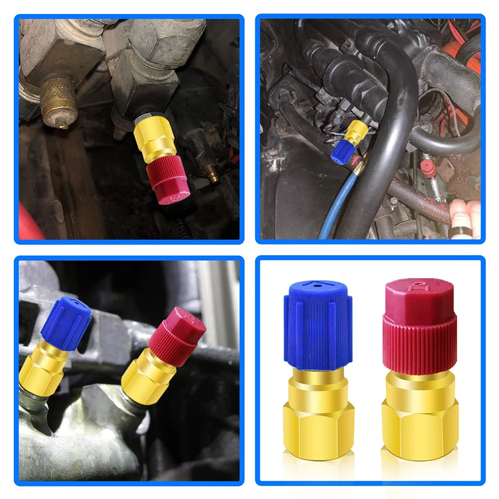 1 Pc R12 To R134a Conversion Kit  Air Conditioner Filling Valve Fittings Port Adapter Retrofit Quick Disconnect Couplers