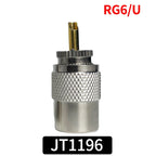 UHF Male Plug & N-Type Male Plug RF Connectors, Gold-Plated Brass Crimp Adapter for RG58 RG59 RG6U Coaxial Cable, Antenna Use