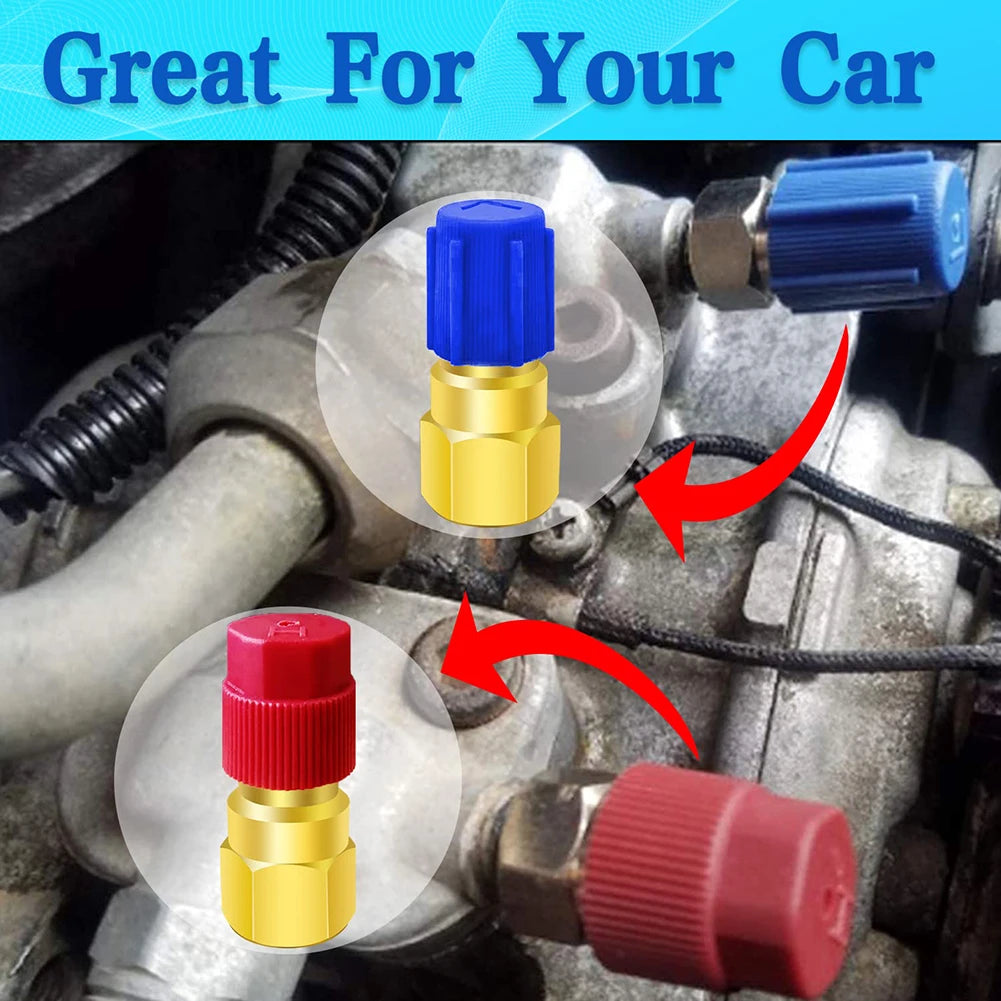 1 Pc R12 To R134a Conversion Kit  Air Conditioner Filling Valve Fittings Port Adapter Retrofit Quick Disconnect Couplers
