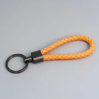 Trend Black Pink Color Braided Rope Car Keychain Fresh Ice Cream Color Key Pendant Sheep Pattern High Ring Leather Rope Amagi