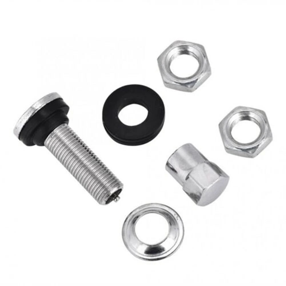 2 Pcs Car Tire Valve Short Stems Tubeless Vacuum Tire Valve Stems Silver Tire Valve Short Stems Auto Replacement Parts