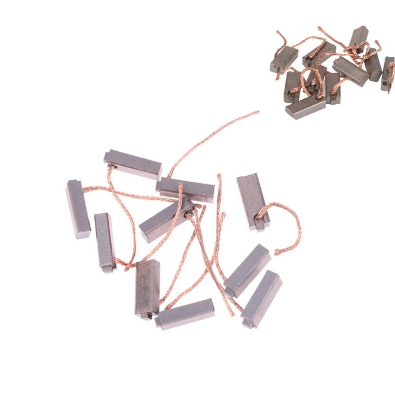 High Quality 10Pcs 5*7*19mm Copper Electric Generator Carbon Brushes Car Alternator Power Tools Car Regulator Low Copper