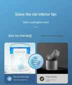 Motorcycle 3 in 1 USB Mini Air Conditioner Portable Cooling Fan with Humidifier and Night Light for Home Office Desktop Amagi