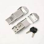  Detachable Stainless Steel Buckle Lock Motorcycle Trunk Lock Hinge Lock 2 Key Anti Theft Motorbike Rear Trunk Case Lock Fittin