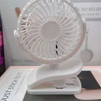 Clip-on Fan Quiet Rechargeable Desktop Portable Air Circulator Wireless Fan With LED Light For Camping Amagi