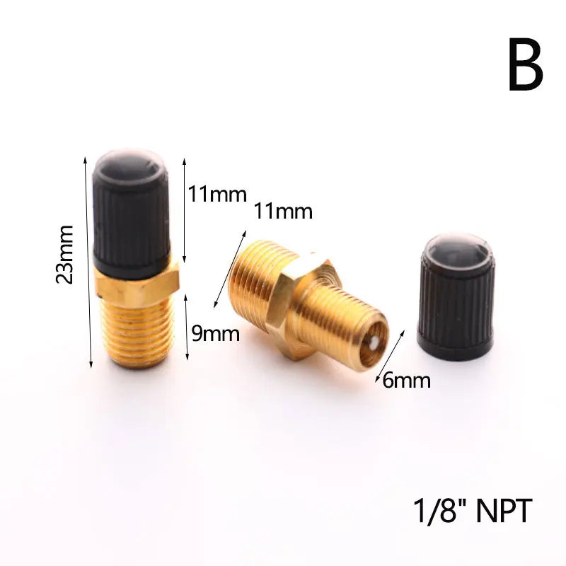 2Pcs M10/1/8''/1/4'' NPT MPT Brass Air Compressor Tank Fill Valve Double Head