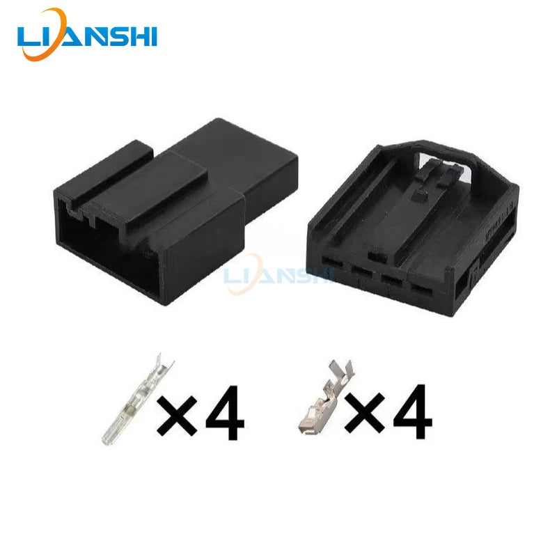 1719093-1 is suitable for automotive connectors, BMW ambient lighting wiring harness plug, 4P black with terminals