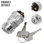 Car Boat Motorcycle Ignition Starter Switch 3 Position W/ 2 Key ON /OFF /Start Switch Lock Starter Switch
