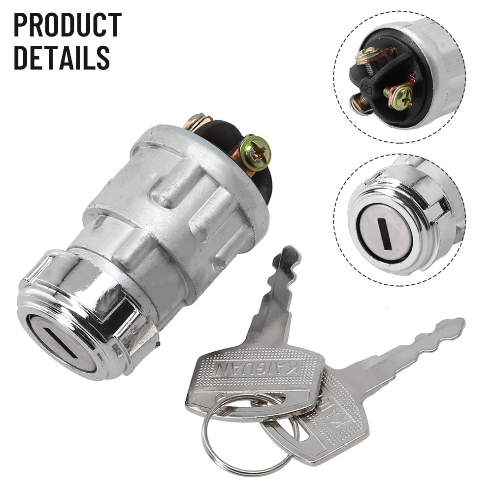 Car Boat Motorcycle Ignition Starter Switch 3 Position W/ 2 Key ON /OFF /Start Switch Lock Starter Switch
