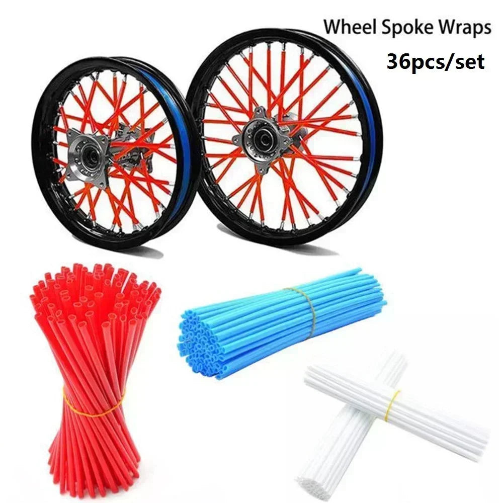 72 Pcs Universal Motocross Motorcycle Dirt Bike Enduro Wheel Rim Spoke Shrouds Skins Covers Moto For KTM HONDA YAMAHA KAWASAK