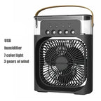 Motorcycle 3 in 1 USB Mini Air Conditioner Portable Cooling Fan with Humidifier and Night Light for Home Office Desktop Amagi