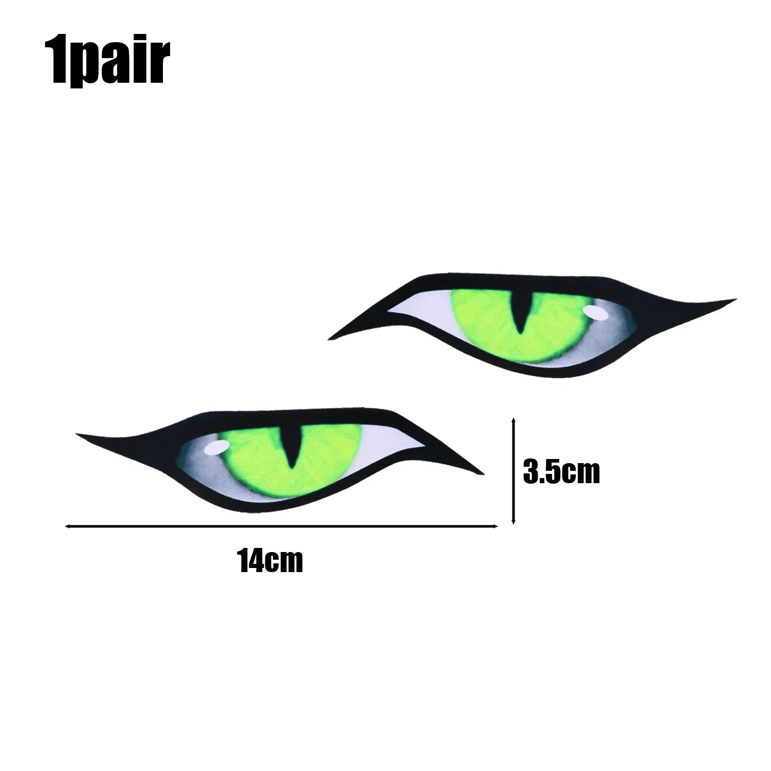 3D Reflective Eyes Stickers for Motorcycle Scooter Windshield Auto Decorative Night Light Safety Front Car Stickers Waterproof
