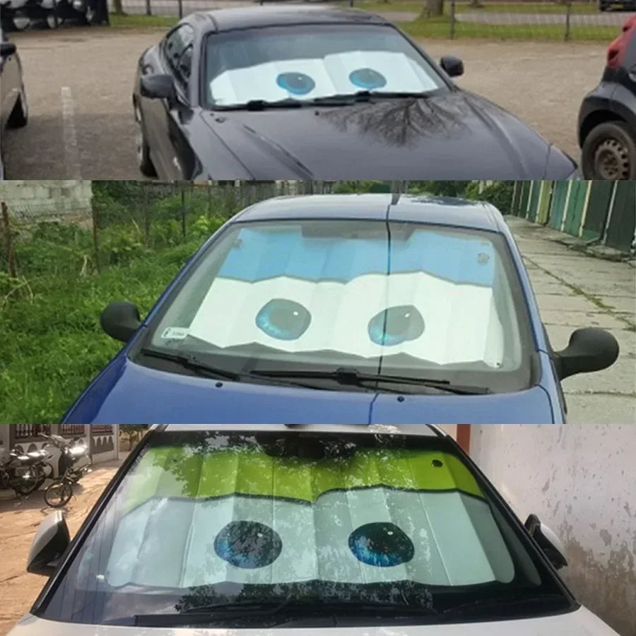 Cartoon Window Foils 4 Colors Eye Pixar Heated Windshield Sunshade Car Front Window Visor Car Solar Protect tools New amagi