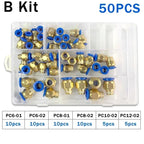 Boxed PC Series 4mm 6mm 8mm 10mm 12mm Air Joint Connectors Hose Tube Pneumatic Fittings 1/4 1/8 Push in Quick Release Couplings