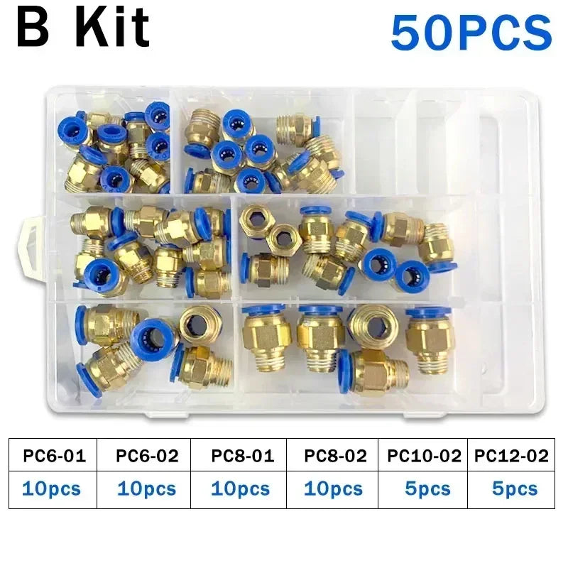 Boxed PC Series 4mm 6mm 8mm 10mm 12mm Air Joint Connectors Hose Tube Pneumatic Fittings 1/4 1/8 Push in Quick Release Couplings