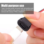 USB-C Female Socket 2-Pin Molded Pigtail Cable – 3A 30V Power Connector for Car Motorcycle DIY