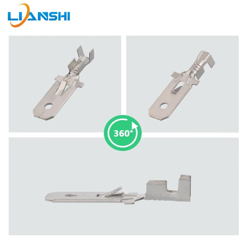 100PCS copper terminals for automotive connectors with 7.8 square inserts, pins and springs DJ611-7.8B