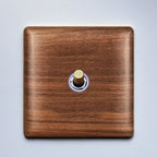 86x86mm Solid Wood Embedded Power Outlet - Childproof EU/RU/FR Socket, Fireproof Vintage Panel for Industrial & Villa Use